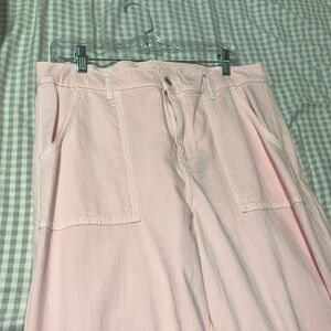 Pink Wide Leg Jeans